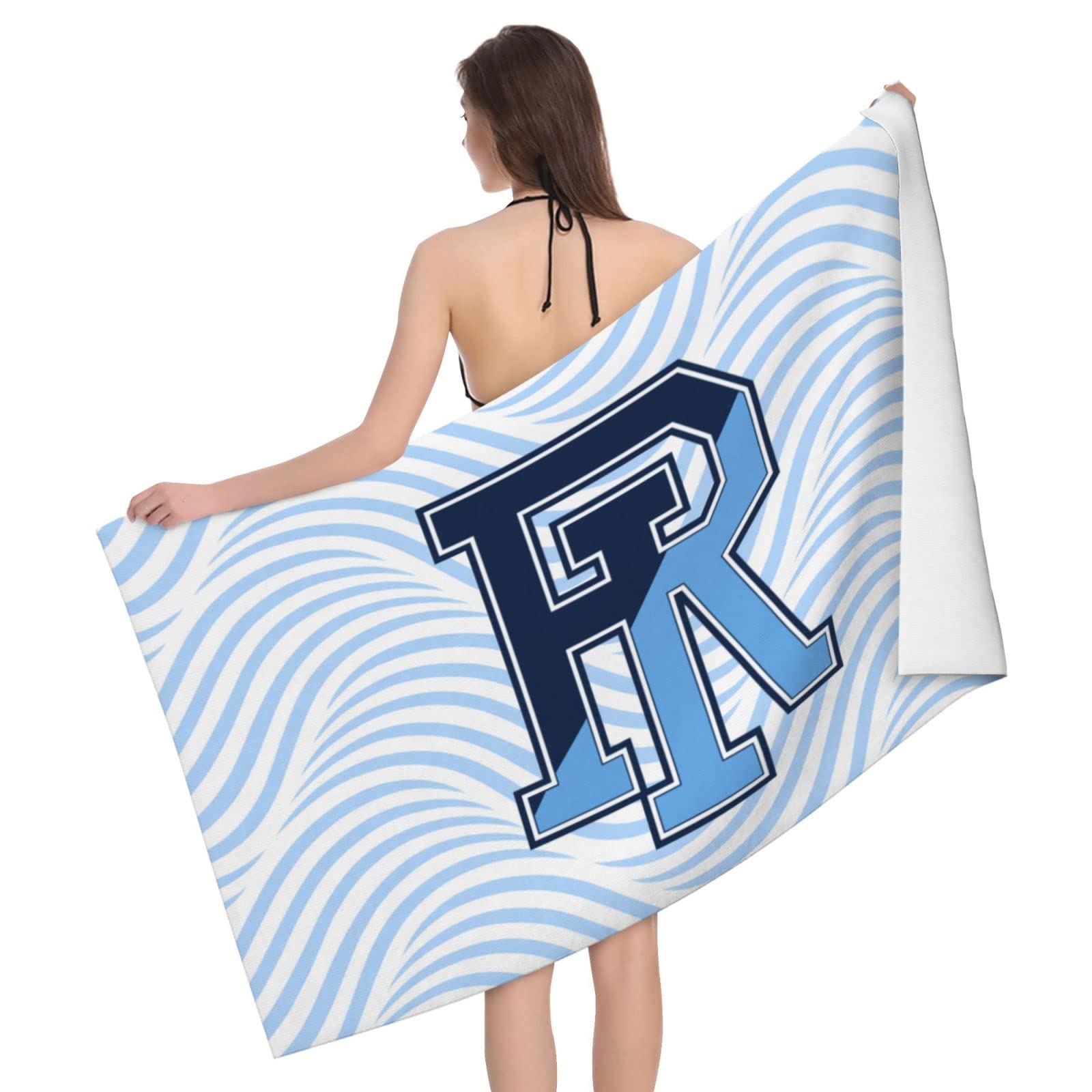 Lujzwop Uri University of Rhode Island Rams Beach Towel Microfiber，52 "X32 Oversized Beach Blanket Quick Dry Sand Free Lightweight Large Travel Towel