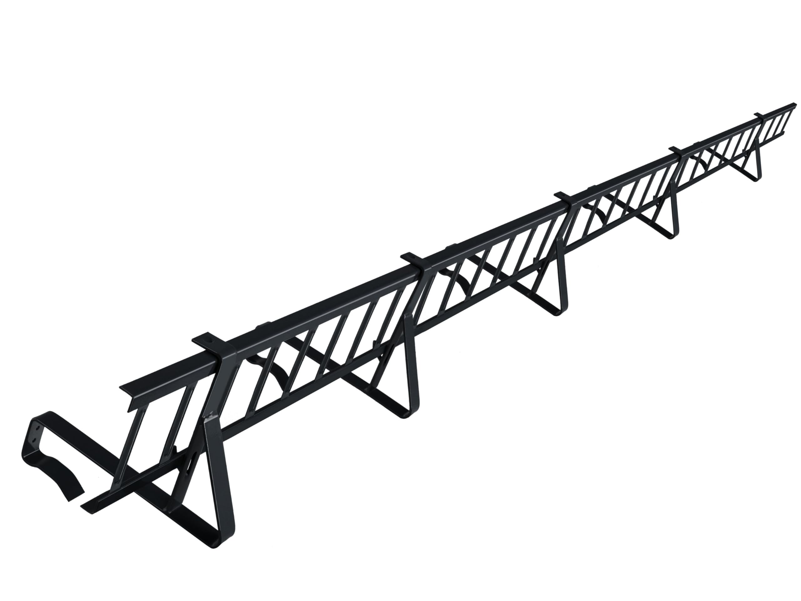 Komplettes Schneefanggitter-Set, 3,0 m lang, mit 5 Halterungen für Dachsteine (Beton) und Dachziegel (Ton) zum Einhängen an der Lattung (Gitterhöhe: 20 cm, RAL 7016 Anthrazit)