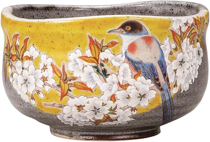 Nakamaru K9-855 “Kyutani Ware” Matcha Bowl, Sakura on Yoshidaya Yamama