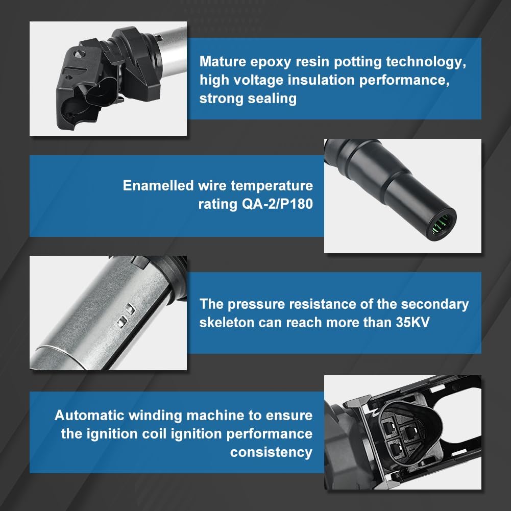 JDMON Ignition Coils Pack with Spark Plug Compatible with Mini Cooper DOHC 2007-2013,Mini Cooper SOHC 2007-2010, Cooper Countryman DOHC 2011-2016,Cooper Paceman DOHC 2013-2016 1.6L UF598 97968 C1692