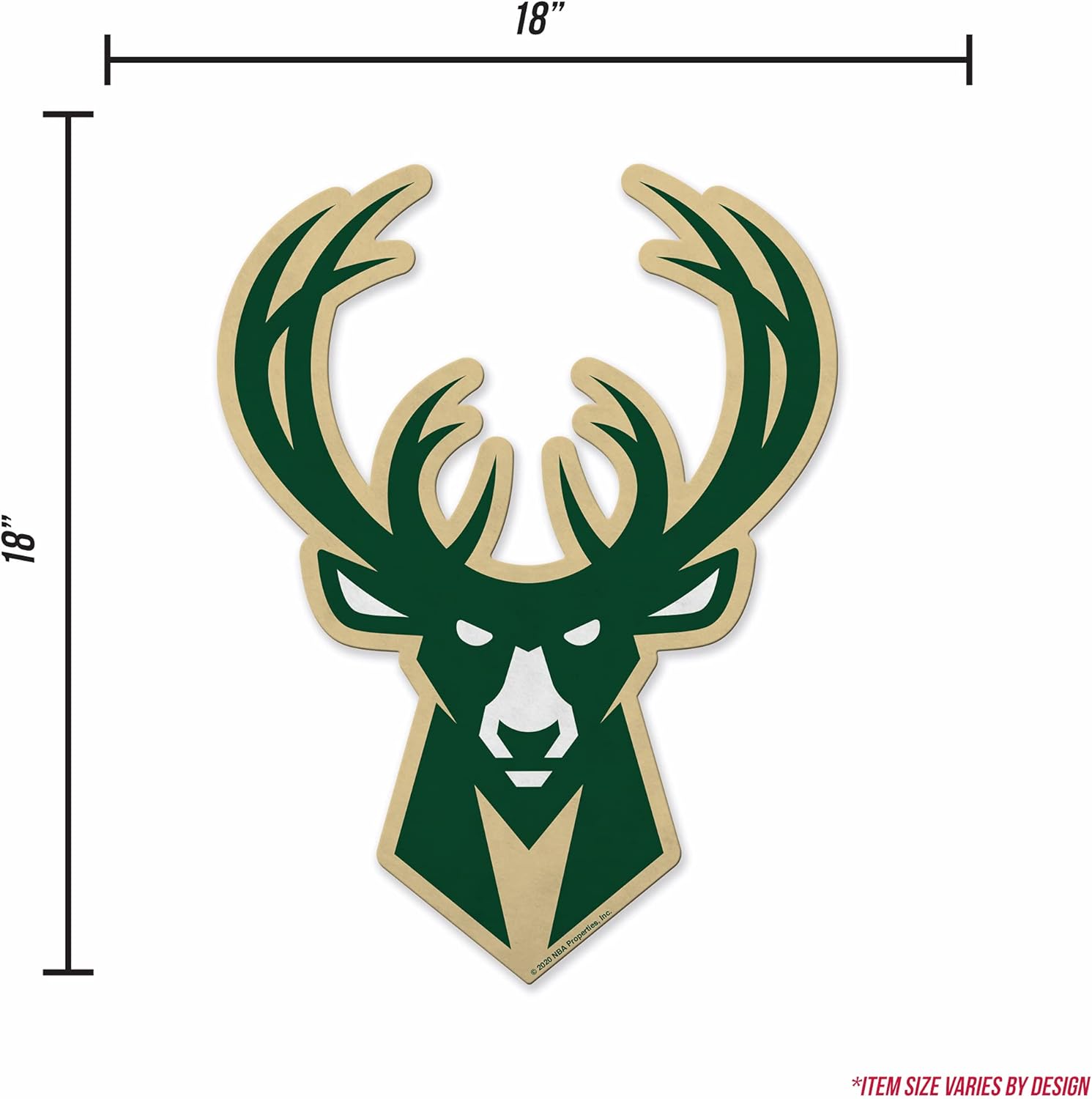 Rico Industries NBA Milwaukee Bucks NBA Primary Logo Shape Cut Pennant, Team color, Item footprint: 18' x 18' - Image 5