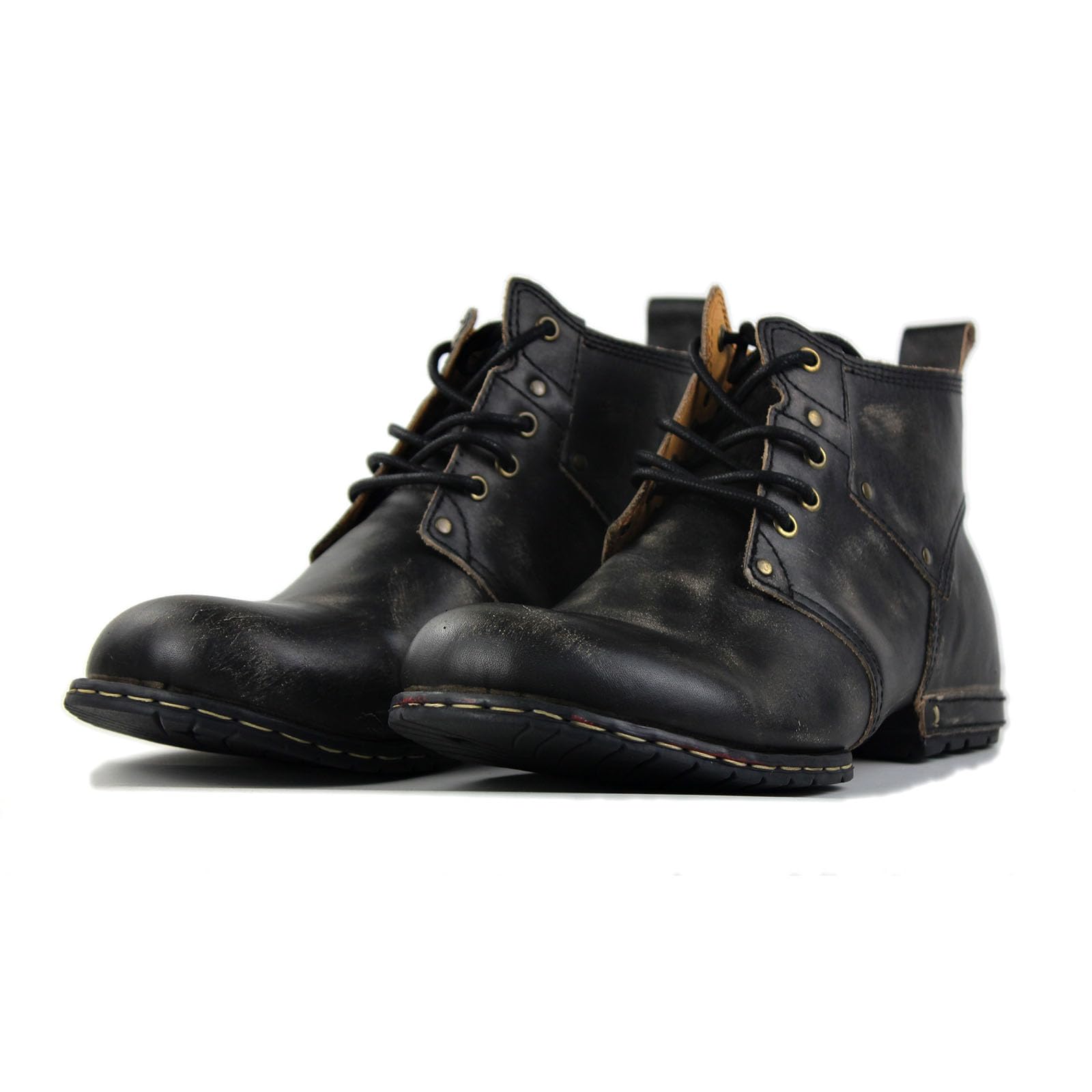Vintage Distressed Braun Chukka-Stiefel für Männer Schnürstiefel Motorrad Casual Leder Kleid Stiefelette für Männer Mode 6015-1-C-R