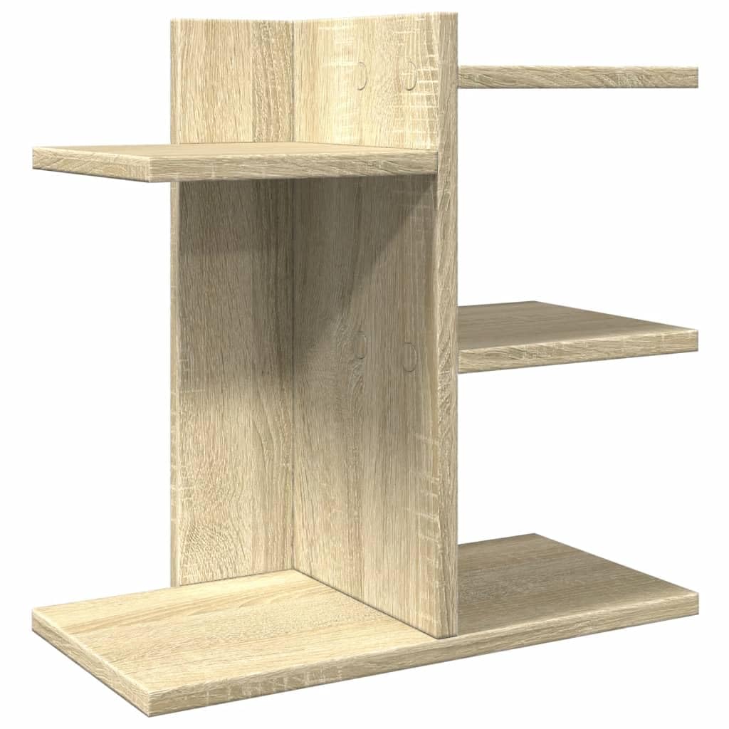 vidaXL Schreibtisch Organizer, Schreibtischregal für Büro Zuhause, Bücherregal Aufbewahrungsregal Offene Fächer, Literatur-Foto-Präsentationsregal, Sonoma-Eiche Holzwerkstoff