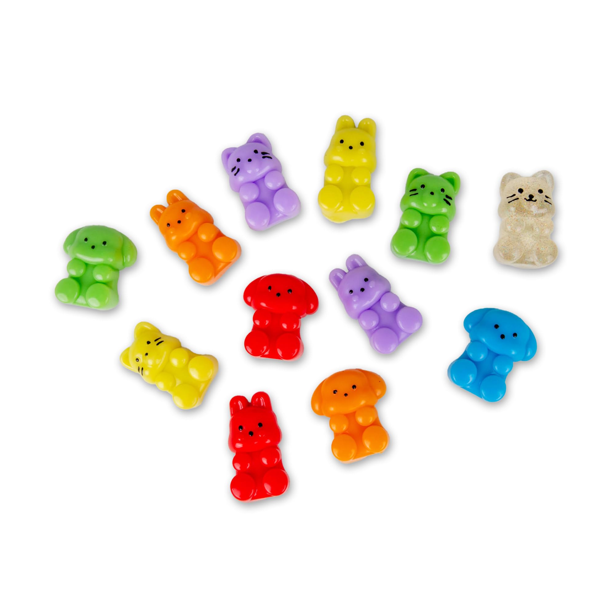 SCRUNCHEMS Sticky Squishy Rainbow Mystery Toy, Collectible Cat Design with Glitter, 3 Squishies per Pack, 19 to Collect, Ages 3+