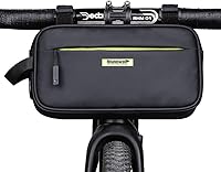Vista 7 de Rhinowalk Bolsa de manillar de bicicleta, multifuncional impermeable para bicicleta de montaña, bolsa frontal para bicicleta de carretera, cesta