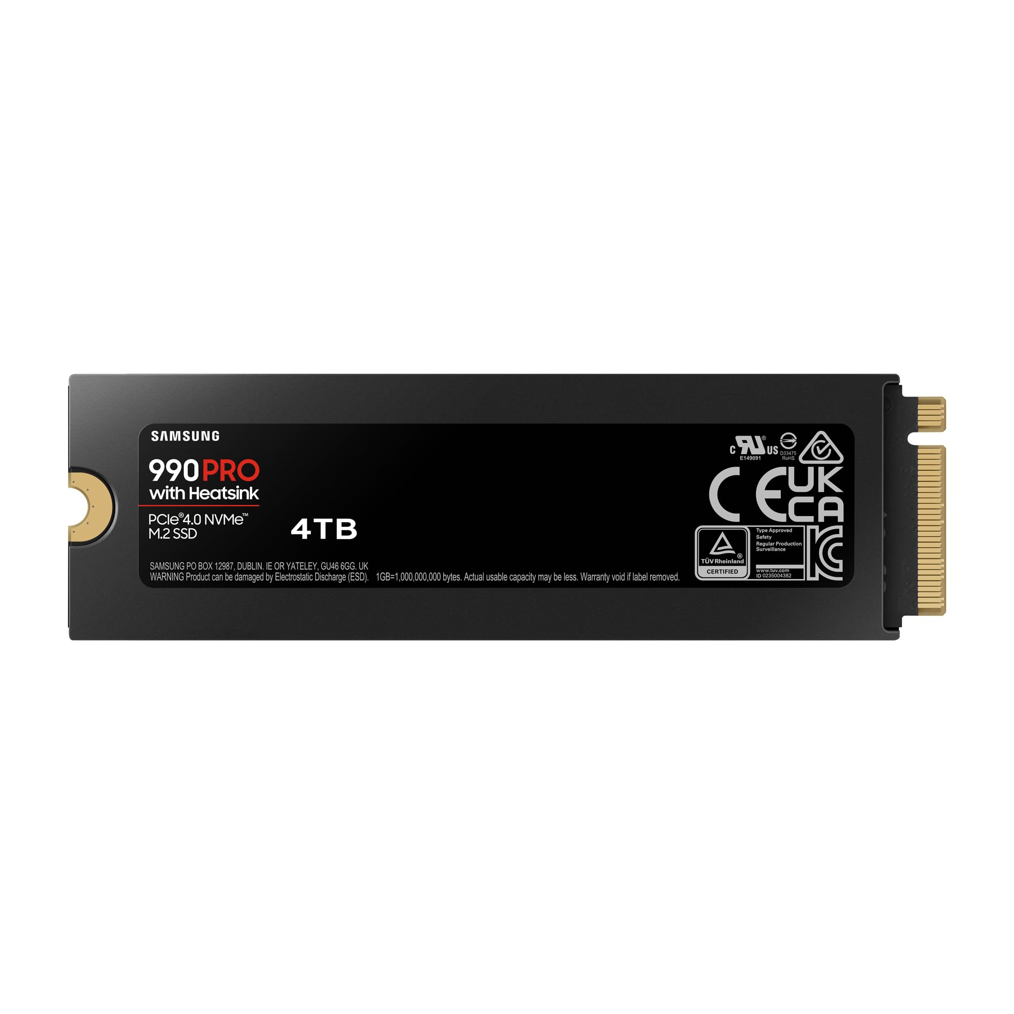 Samsung Memorie MZ-V9P4T0C 990 PRO SSD Interno con Dissipatore di Calore da 4TB, compatibile con Playstation 5, PCIe Gen 4.0 x4 NVMe M.2
