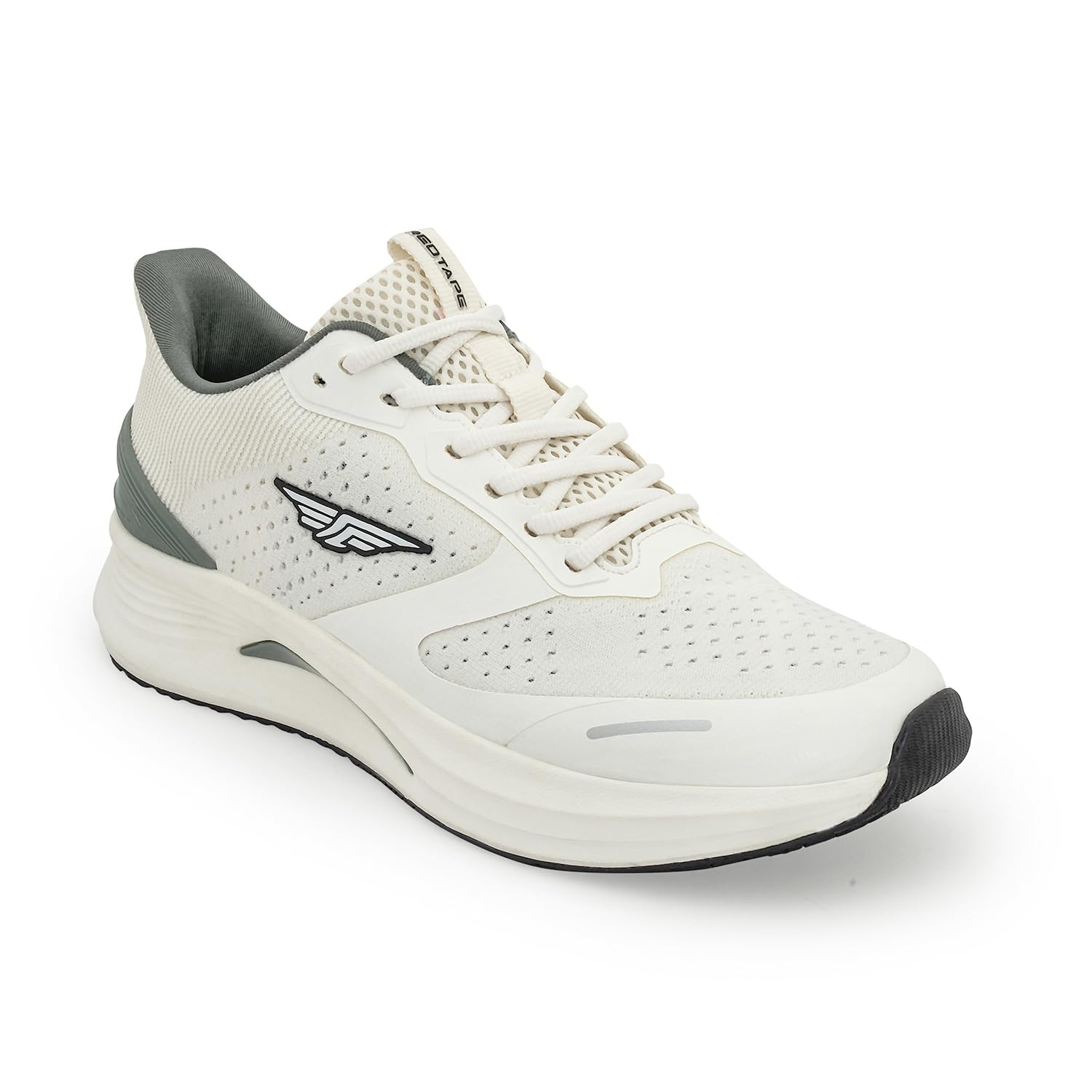 Men's Sneakers Grey Knitted Textile TPU Round Toe Lace-Up-image-47