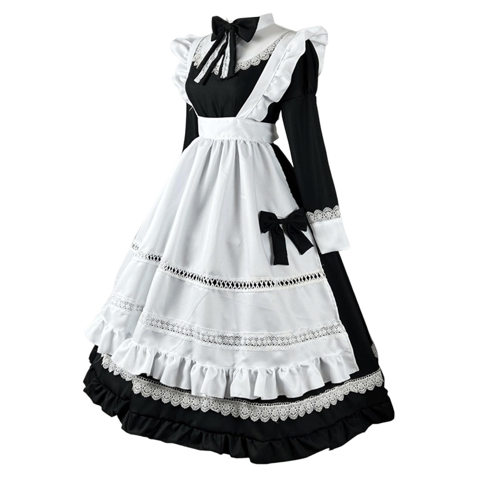 Generisch Dienstmädchen Kostüm Maid Kostüm Outfit Set Niedliche Maid Cosplay Kleid Für Halloween Cosplay Kostüm Dienstmädchen Kostüm Lolita Dress Lolita Faschingskostüm Anime French Maid Dress