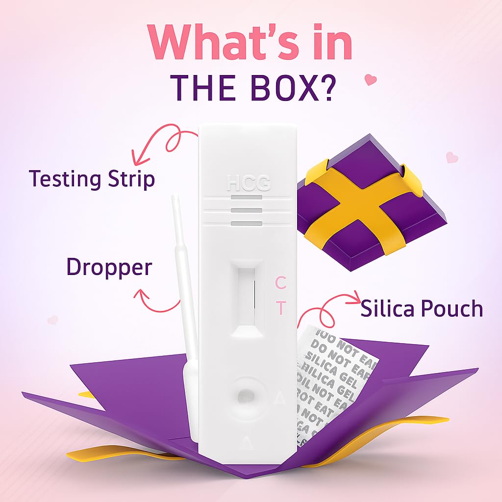 Pregnancy Test Kit (Pack of 3 Strip), Dr. One Step Urine HCG Test Kit Device for Early Detection, Over 99% Accuracy, Easy to Use, Quick Result