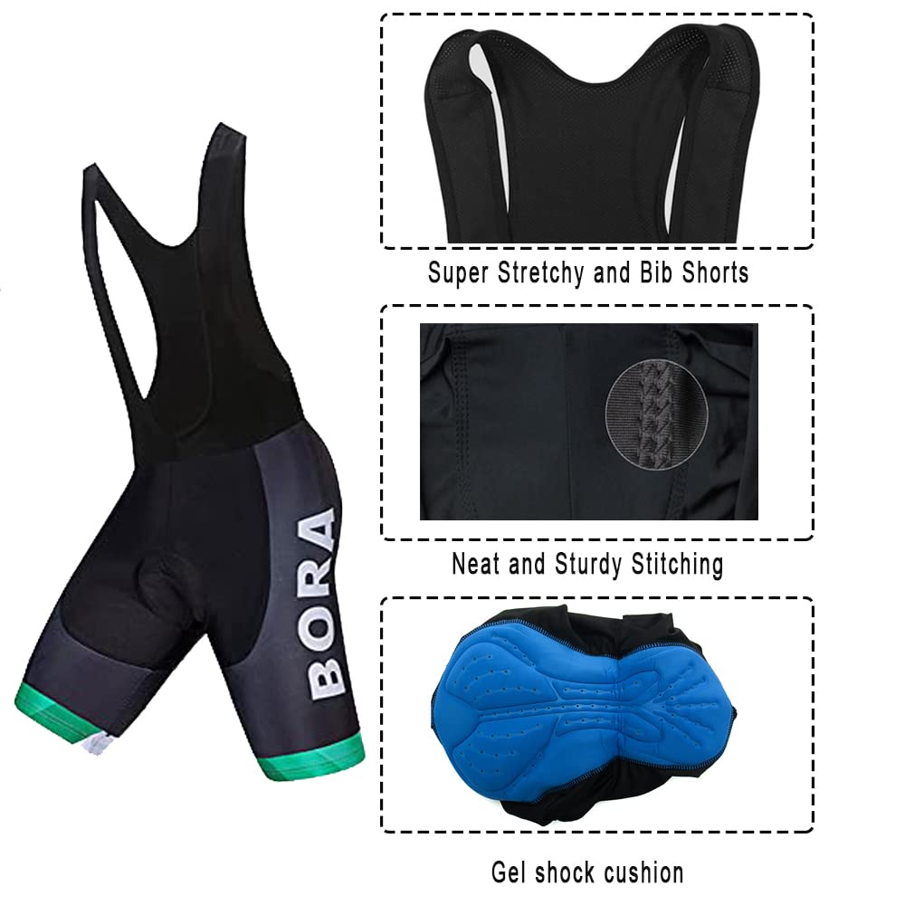 HOMTOL Abbigliamento Ciclismo Set Manica Corta Tuta Ciclismo Uomo Completo Ciclismo Estivo Per Bici Da MTB Con Pantaloncini Imbottiti in Gel Traspirante e Ad Asciugatura Rapida