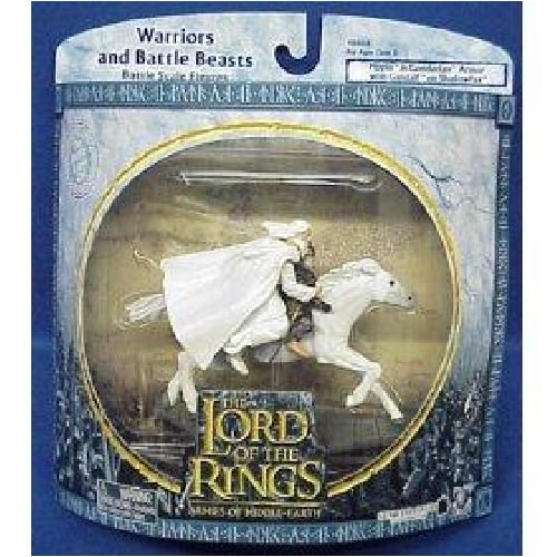 2004 - New Line / Play Along - Lord of the Rings : Armies of Middle Earth - Pippin & Gandalf on Shadowfax - Warriors & Battle Beasts - Battle Scale Figures - Out of Prodcution - Limited Edition - Collectible
