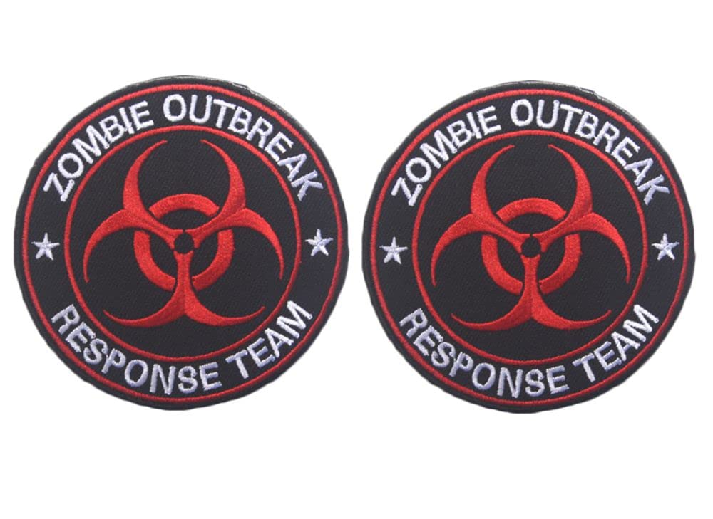 Patch Brodé Danger Biologique Zombie 'Outbreak Hunter Response Team' - À Coudre Ou à Repasser