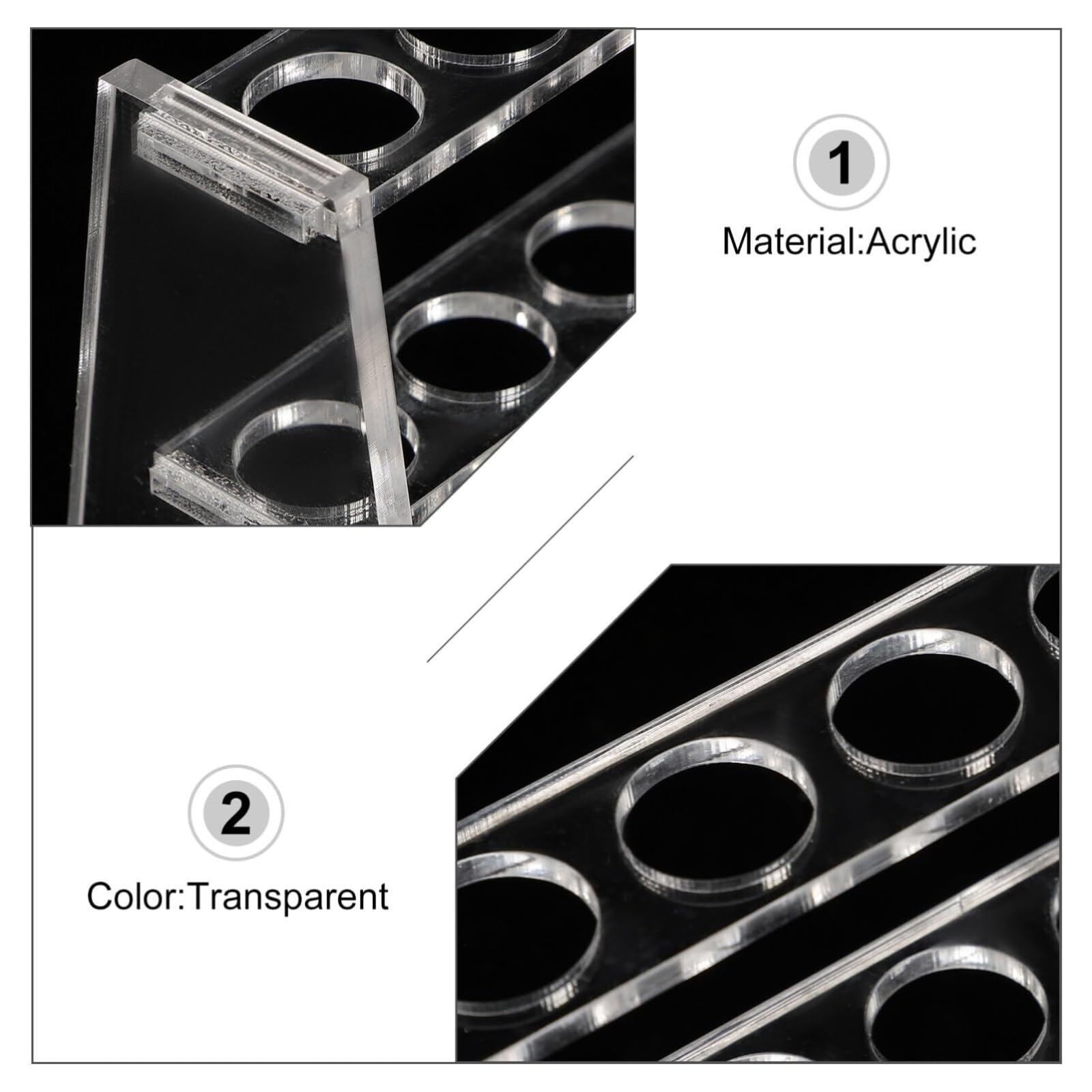 Reagenzglasgestell 2 Pcs Acryl Reagenzglas Rack 6 Slots Halter Display for 10ml Wissenschaftliche Laborexperimente