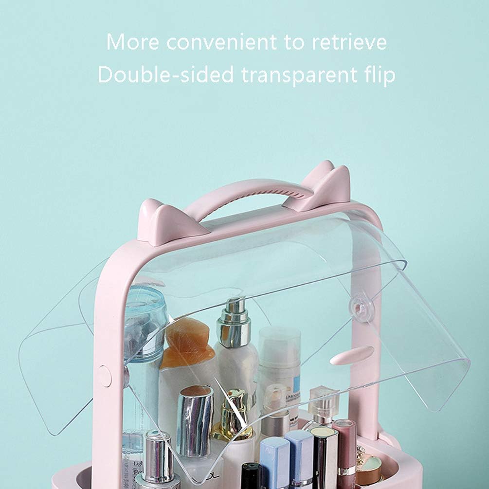 Makeup Organiser with Mirror,Waterproof Dust-Proof Cosmetic Perfumes Storage Box,Large Capacity Cosmetic Organizer Box with Drawers,Dresser Bedroom Bathroom