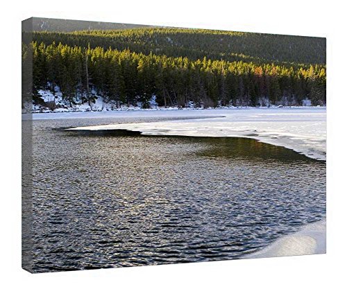 Toile tendue glace d'hiver avec cadre en bois prête à suspendre