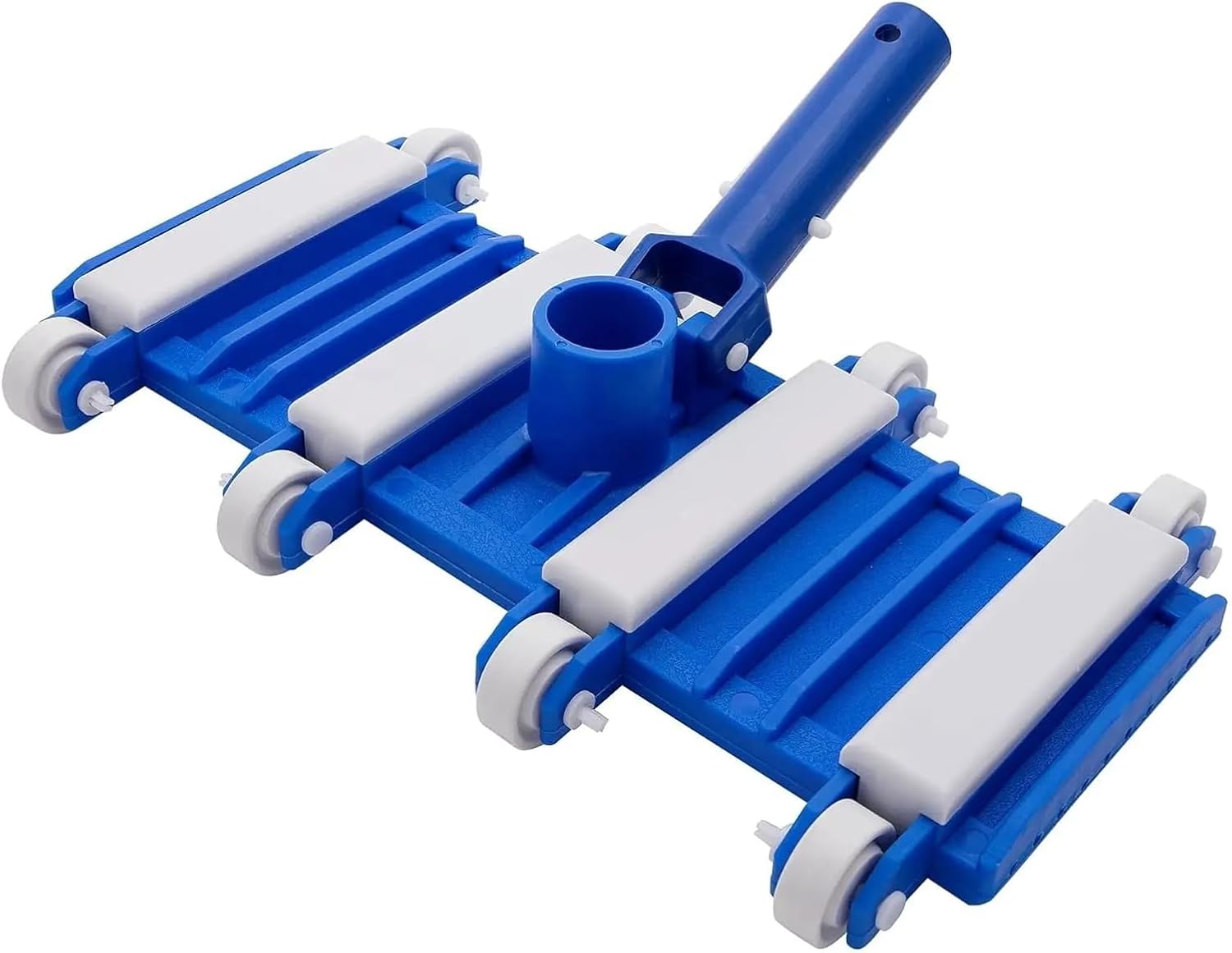 14 Inch Pool Vacuum Head with Side Brushes Wheels Vacuum Head with Swivel Handle and Hose Connect for Swimming Pools(NO brushless)