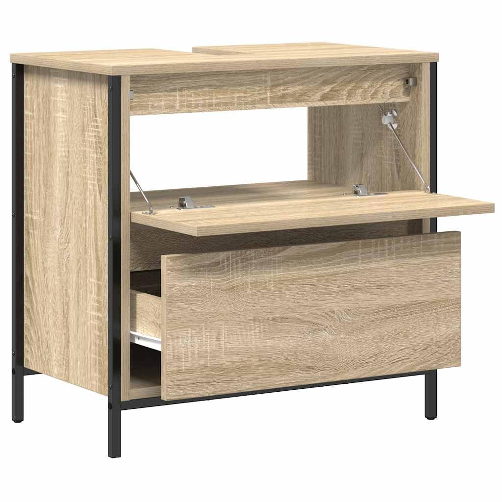 vidaXL Mueble De Baño Con Lavabo Y Cajones En Color Roble Sonoma 60 X 34,5 X 60 Cm
