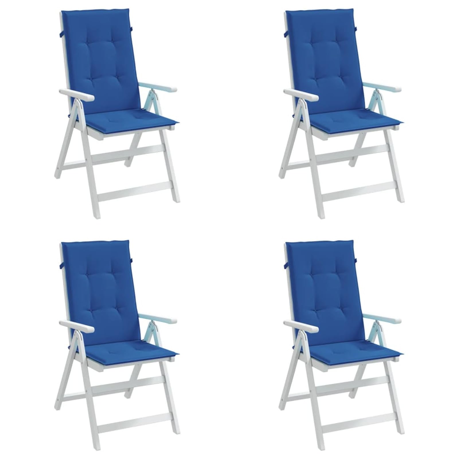Homgoday Cojines para sillas, 4 unidades, color azul real, 120 x 50 x 3 cm, de tela, sillas de exterior, sillas de comedor para jardín, muebles de jardín, muebles de exterior, patio, terraza,