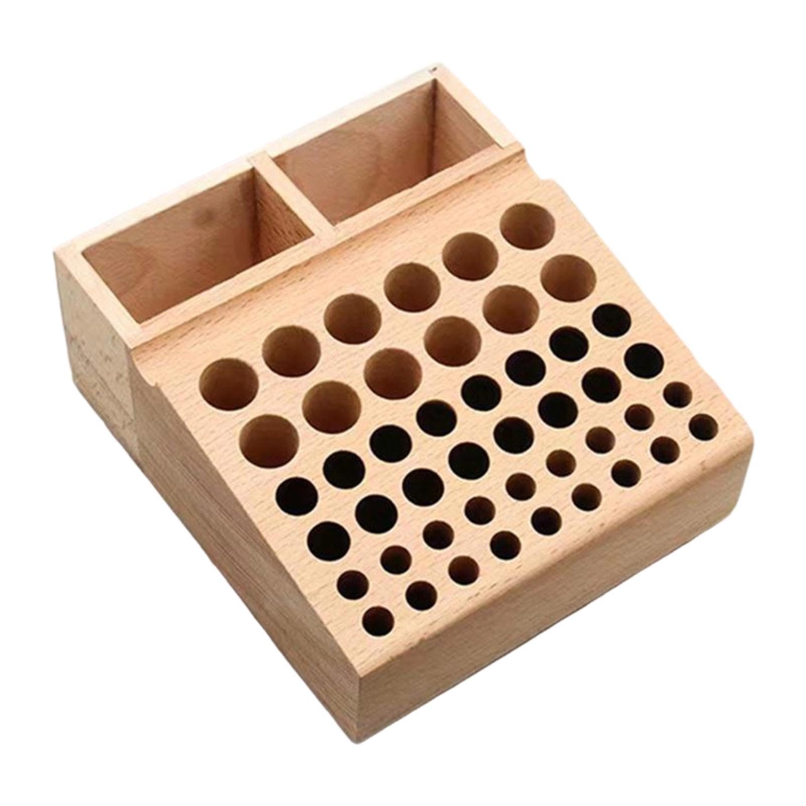 Wood Leather Craft Tool Stand Accessories Lightweight Handicraft Tool Holder 46 Holes-image-12