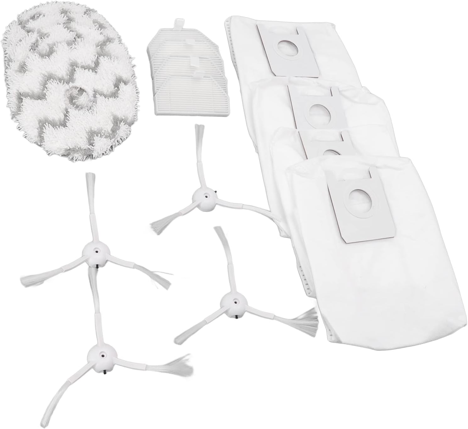 Sweeping Robot Accessories Vacuum Cleaner Replacement Compatible for Roidmi EVA SDJ06RM Sweeping, Include 4 Dust Bag, 4 Filters, 4 Side Brush and 4 Mop Cloths
