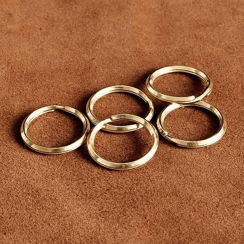 Amazon.co.jp: 5個セット 真鍮製 二重リング（直径23mm）ゴールド