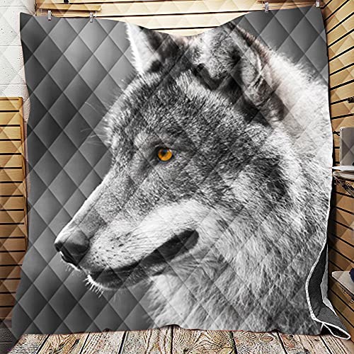 Couvre-lit loup 200x230cm en microfibre douce matelassée Chickw1 - 2