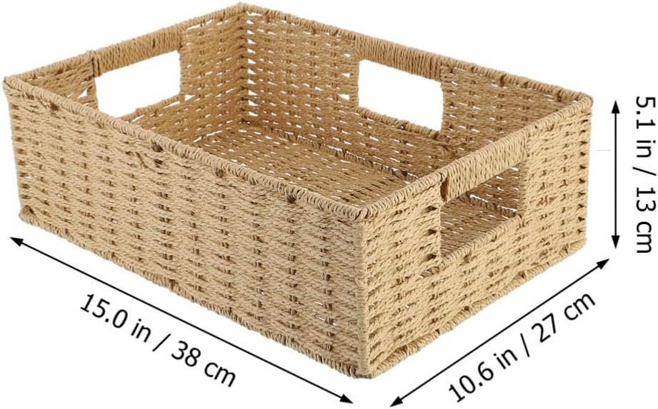 Handwoven Rattan Storage Basket Wicker Sundries Organizer Living Room Bedroom Kitchen Multi Purpose Decorative Basket Home Office image 2