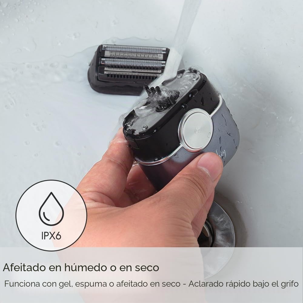 Mini Máquina de Afeitar Barba con Funda de viaje [2026 New] Afeitadora eléctrica íntima para hombre Húmedo y Seco, Afeitadoras eléctricas de láminas, 120 min de uso