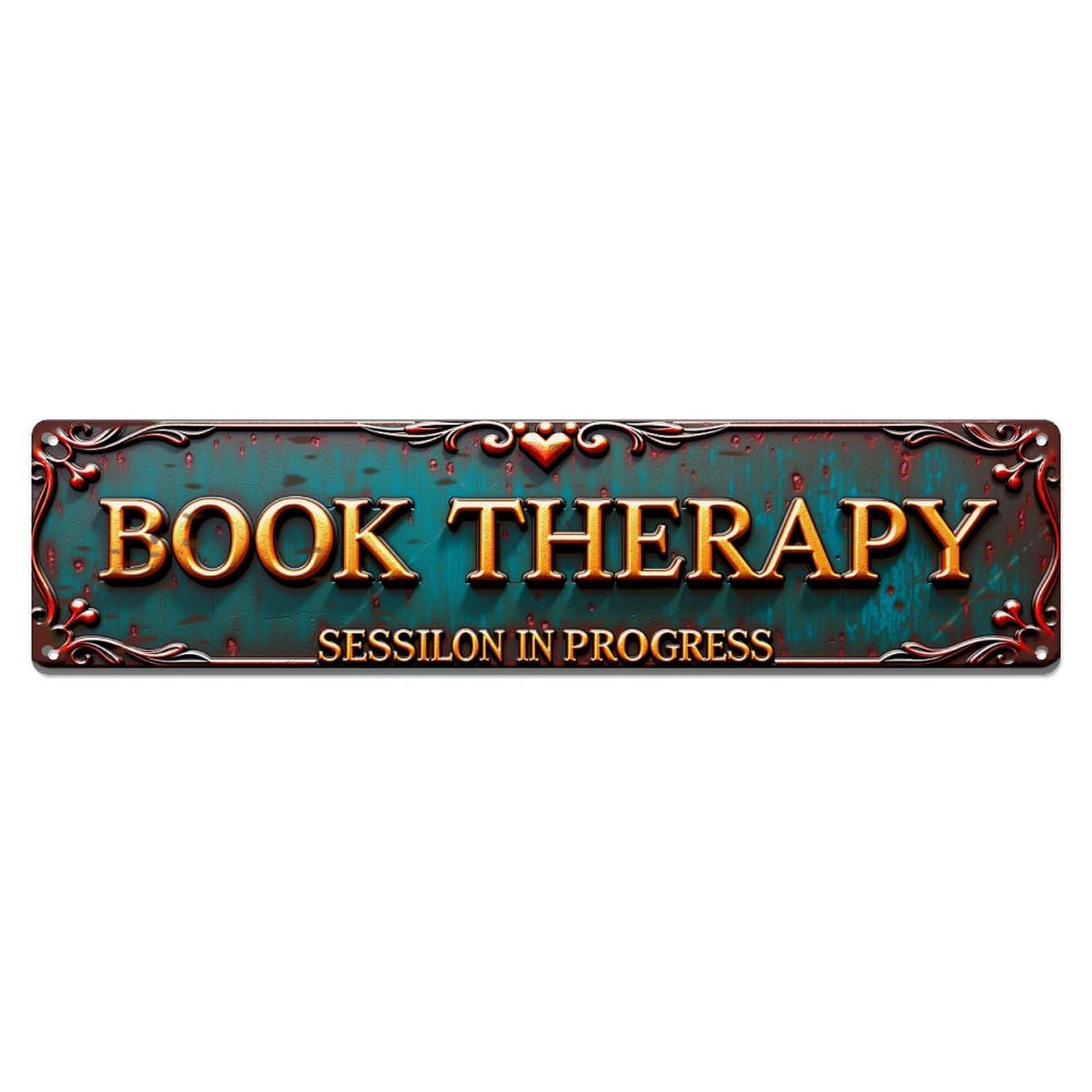Book Therapy Session In Progress Vintage Tin Sign Retro Metal Wall Decor Metal Poster, Home Bar Garage Farmhouse Cafe Wall Art Decoration 4x16Inch