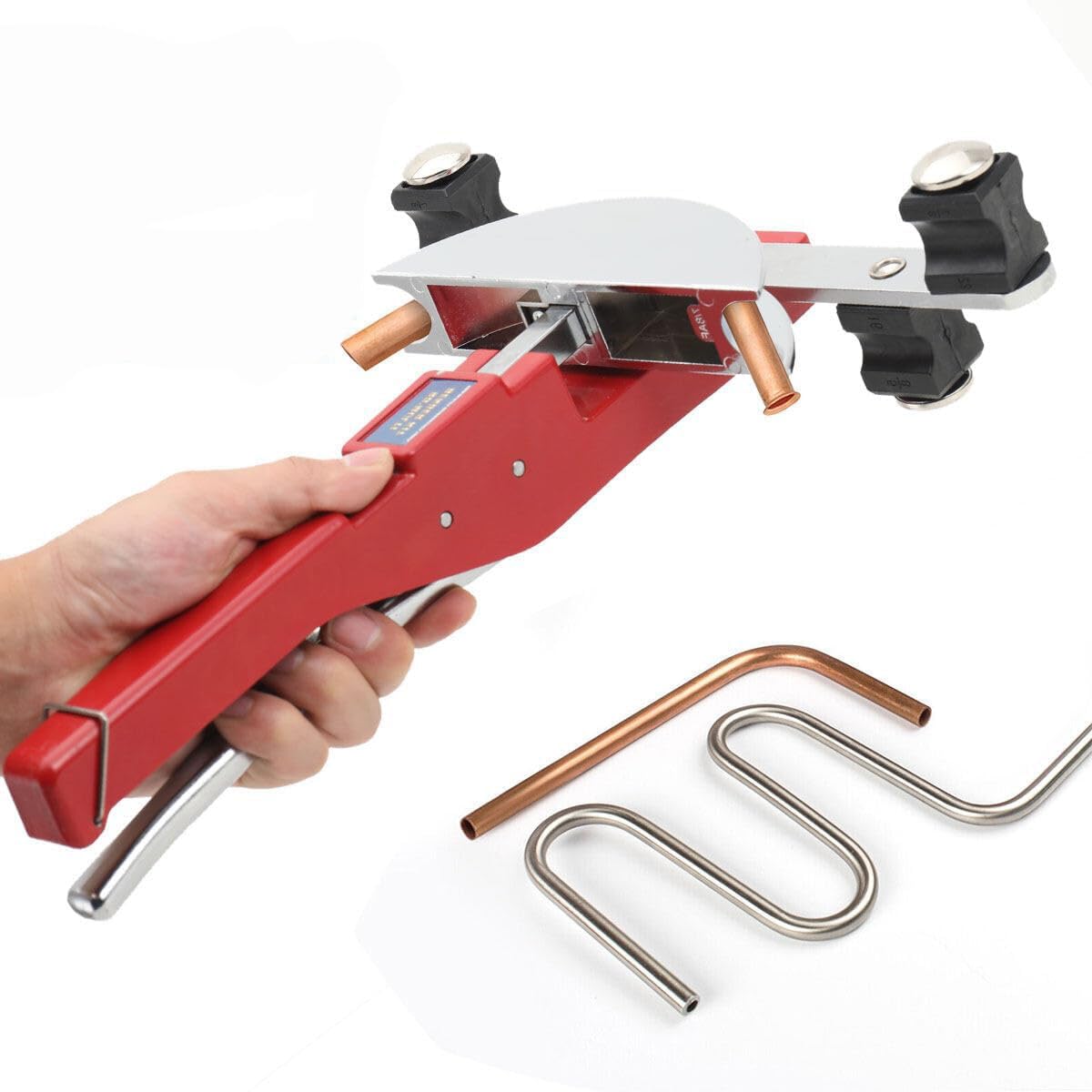 Dobladora de Tubos Manual de 6-22 mm, Curvadora de Mano para Tubos con 7 Matrices, Rango de Doblado 0-90° con Cortatubos y Escariador de Rebabas, para Tubos Finos de Acero, Cobre, Aluminio