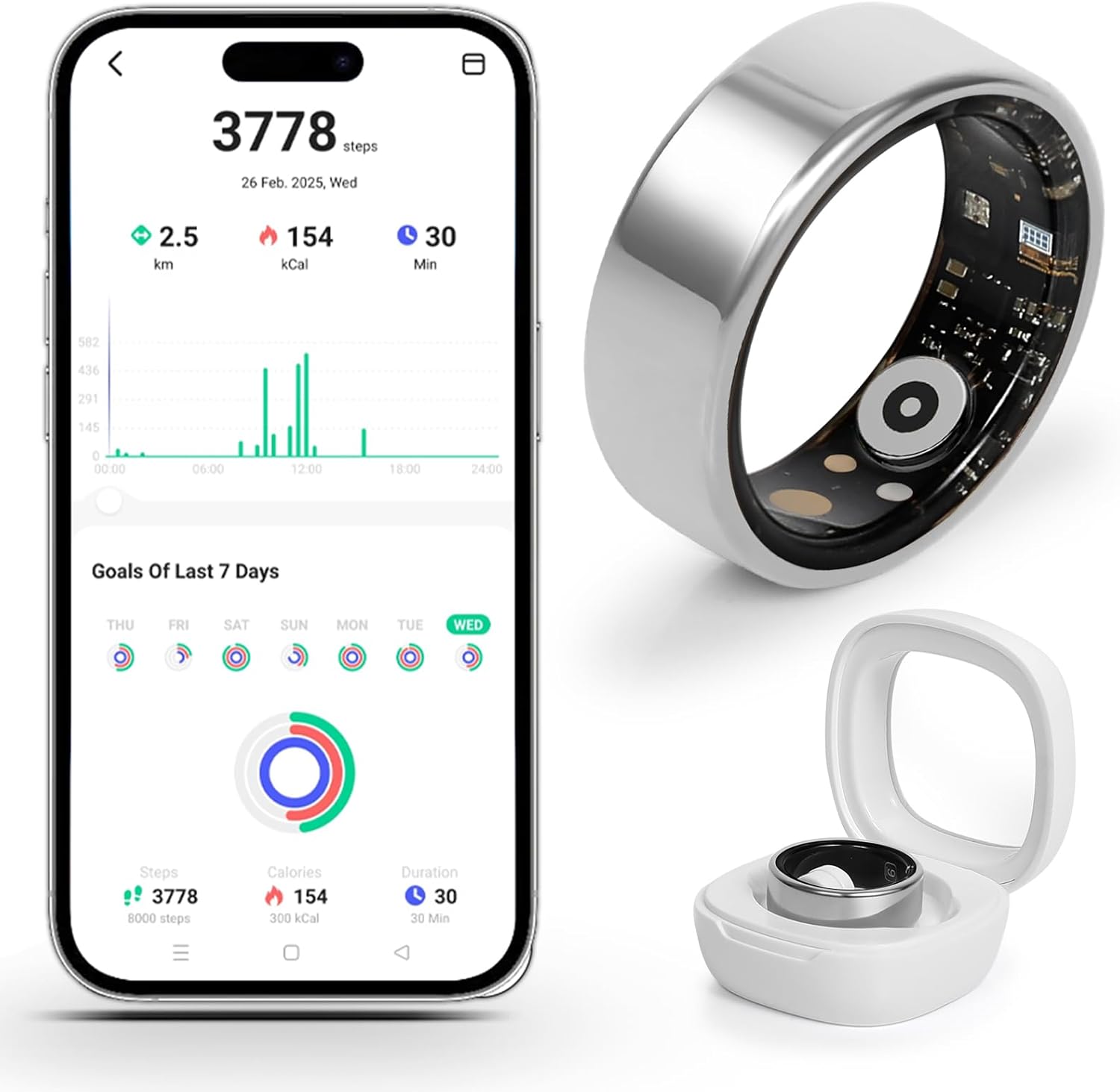 Smart Ring for Women and Men – Fitness & Health Smart Ring with Heart Rate and Sleep Tracking – Waterproof Activity & Wellness Ring Compatible with iPhone and Android (10#)