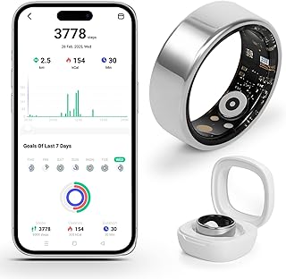 Smart Ring for Women and Men – Fitness & Health Smart Ring with Heart Rate and Sleep Tracking – Waterproof Activity & Wellness Ring Compatible with iPhone and Android