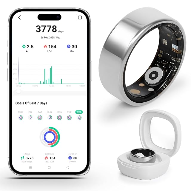 Weylmd Smart Ring for Women and Men Fitness Health Smart Ring with Heart Rate and Sleep Tracking Waterproof