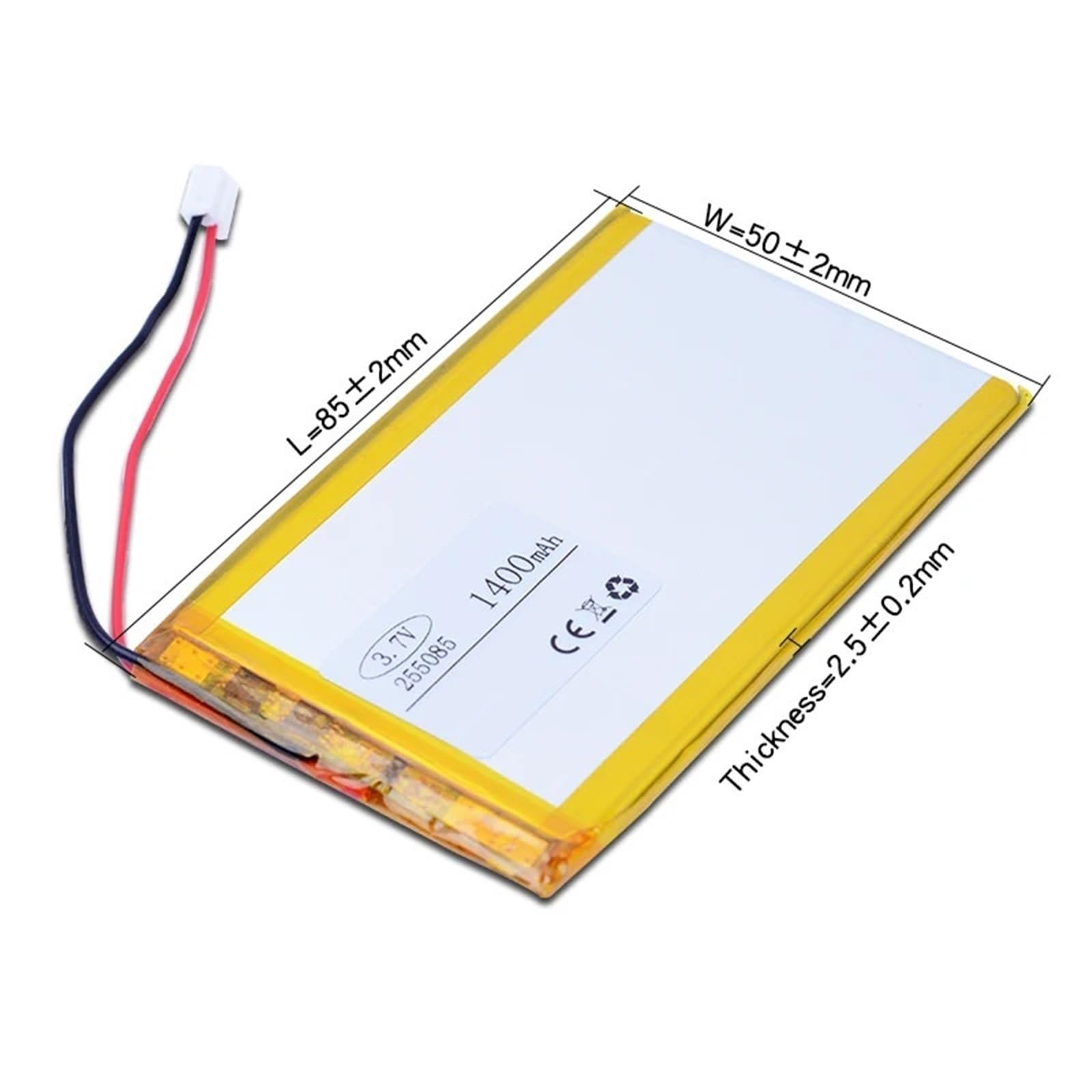 255085 3,7 V 1400 mAh, 10 pièces