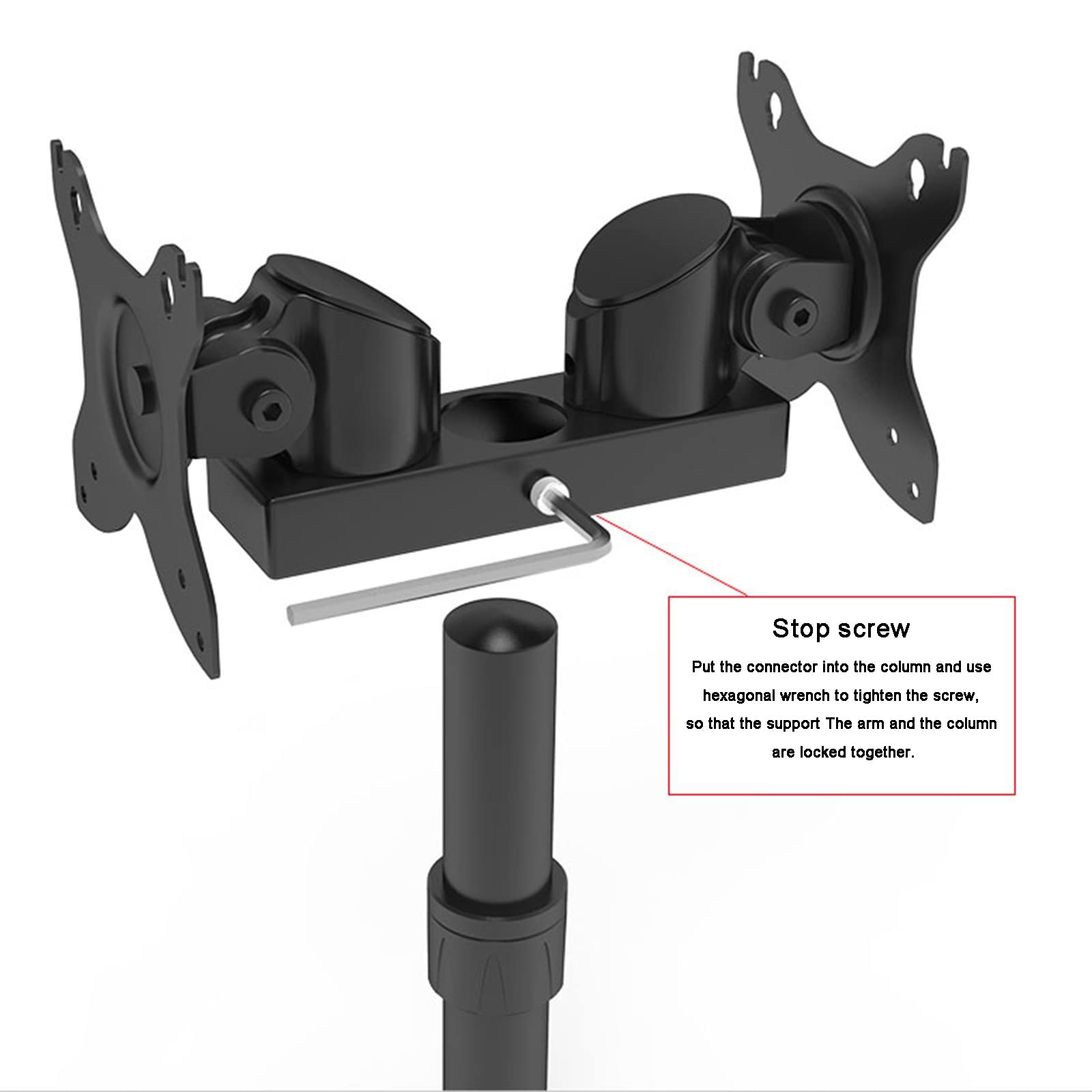 Supporto Doppio per TV da 17-27 Pollici, Supporto da Scrivania Autoportante per 2 Monitor, Altezza Regolabile, Massimo 100X100 Mm