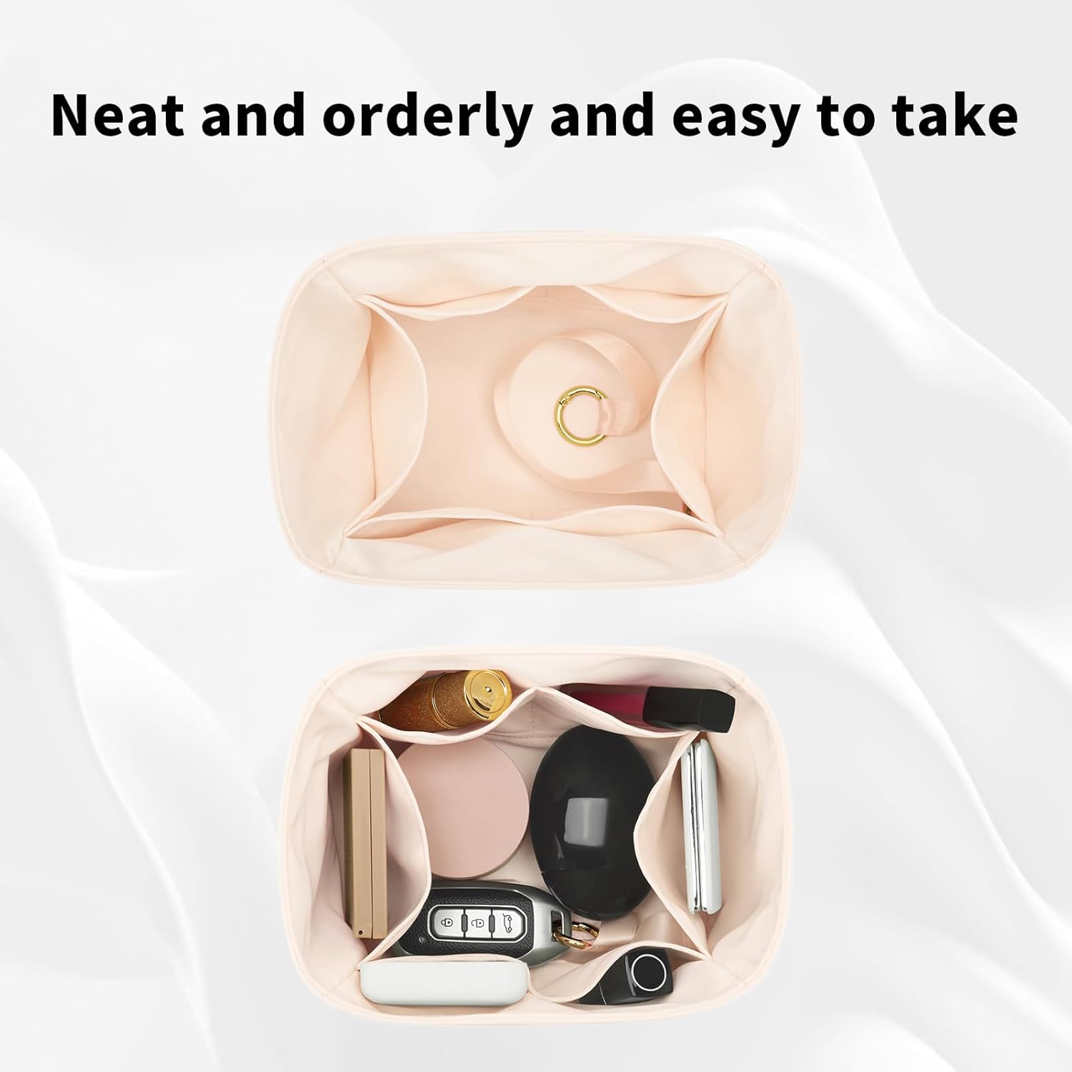 Silk Organizer for Hermes Picotin 14/18/22/26– Luxury Silky Smooth Tote Premium Handbag Insert Divider, Bag Shaper with Divider, Non-Slip Purse Inserter, with Scarf - Image 6