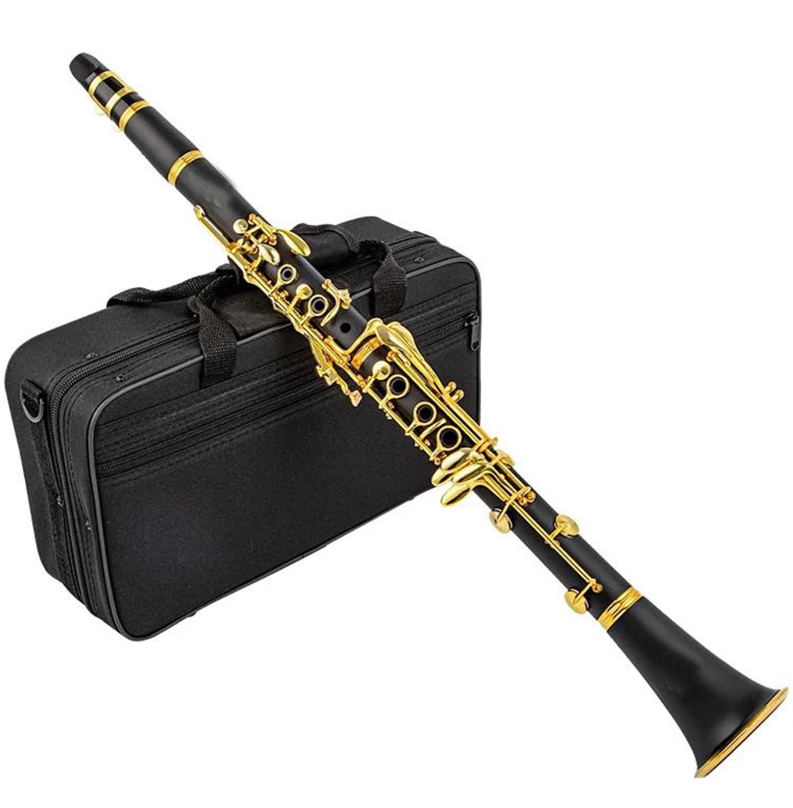 Clarinete De 17 Teclas En Si Bemol Resina ABS Acabado Dorado Clarinete