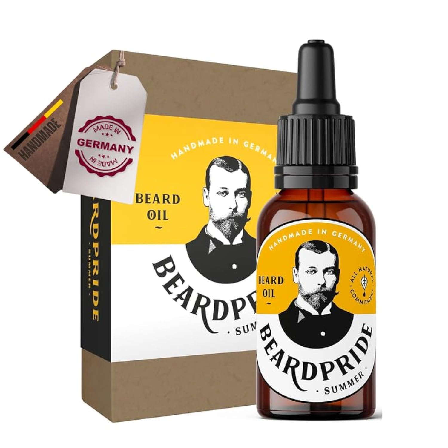 Beardpride® Premium Bartöl | Für Bartpflege und Hautpflege | Unterstützt deinen Bart beim Wachstum | Für einen spürbar weicheren und glatteren Bart | Handgefertigt aus 100% kaltgepressten Bio Ölen