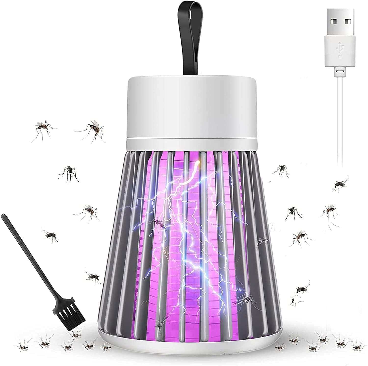 Hitexnetee Mosquito Killer Lamp for Home-USB Electric Insect Trap with UV Light, Silent & Non-Toxic Fly Zapper, Indoor & Outdoor Use. Mosquito Killer Lamp,Permanent Mosquito Solutio_HN_24