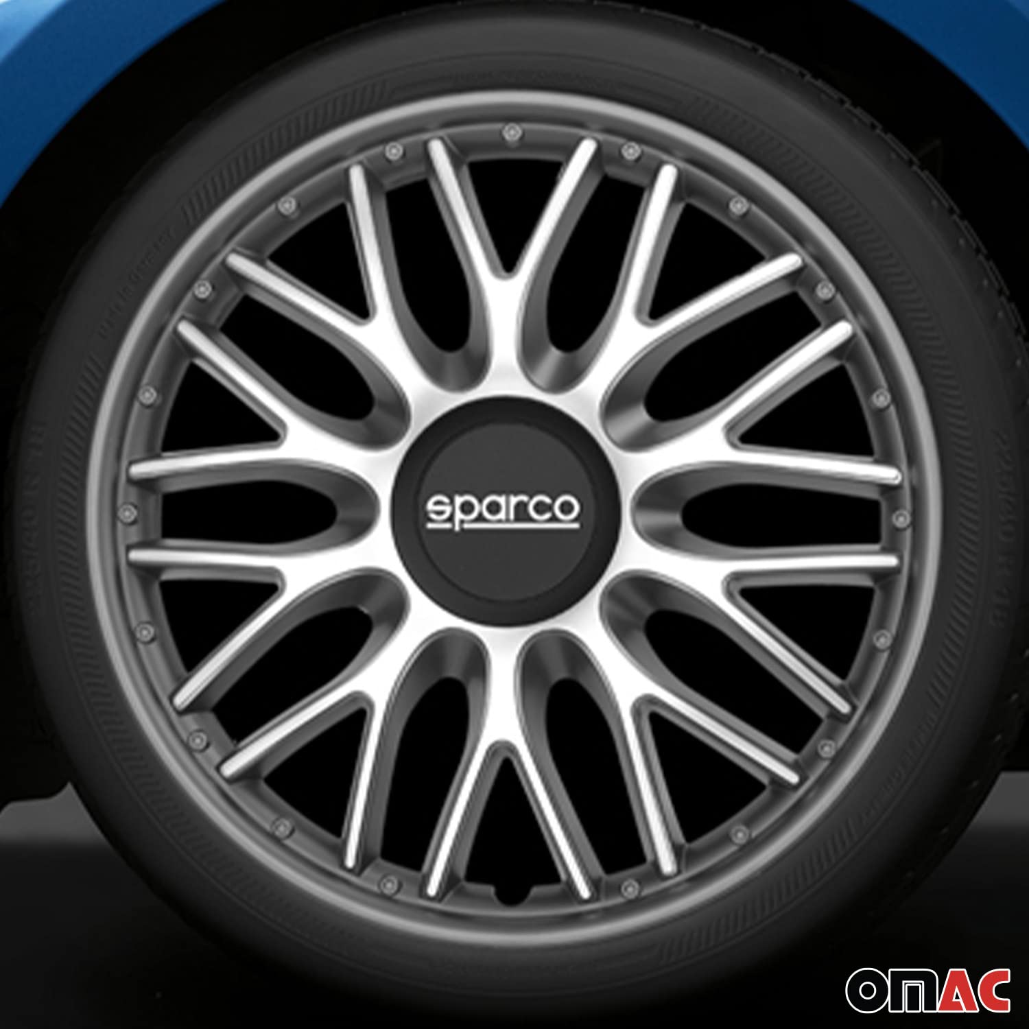 Radkappen Radzierblenden Sparco Roma 15" Zoll Coche Cubierta Juego Plata Gris 4X