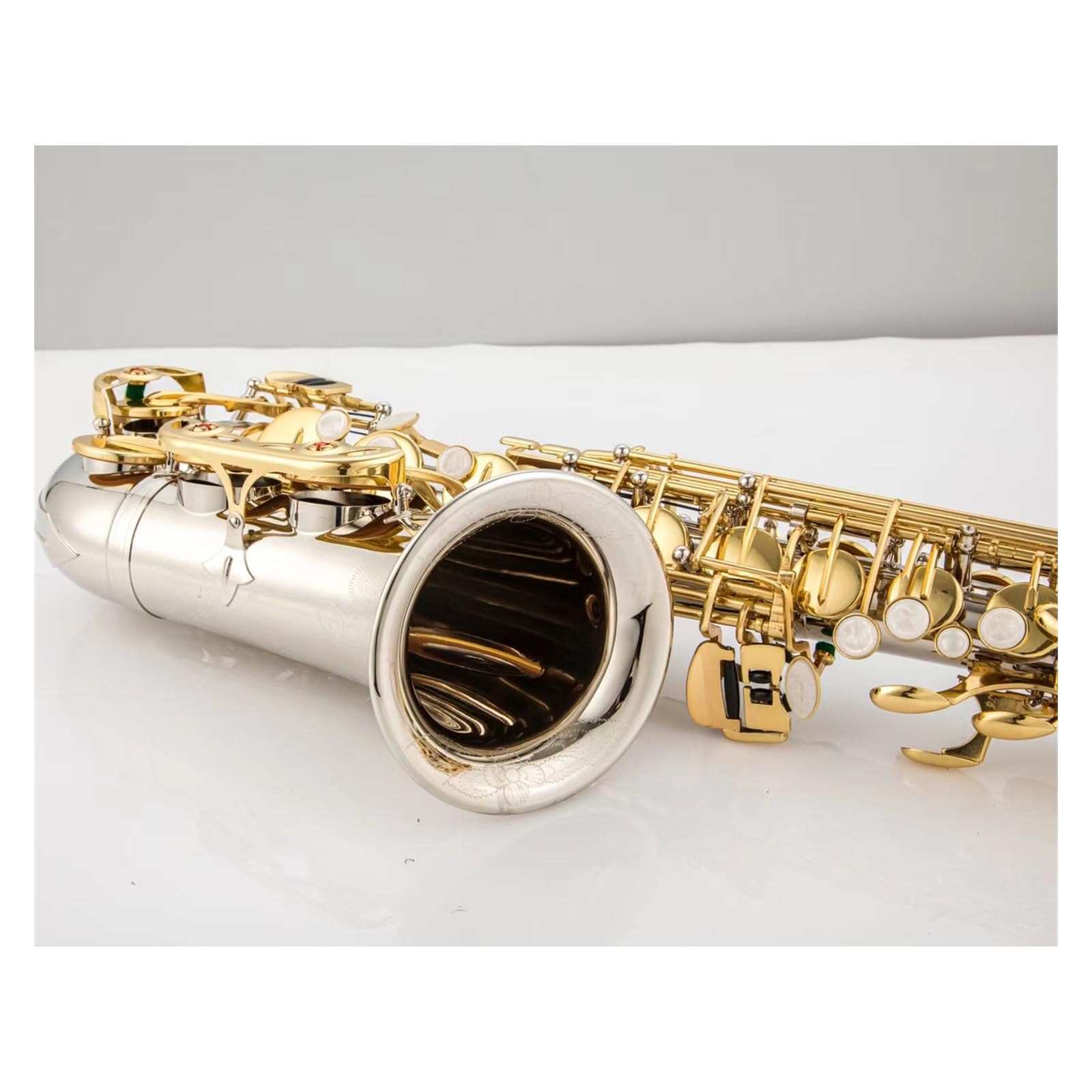 Mib Tune Alto Saxophone E-Flat Nickel Plaqué Or Clé Instrument De Musique Avec Étui Saxophones pour Etudiants