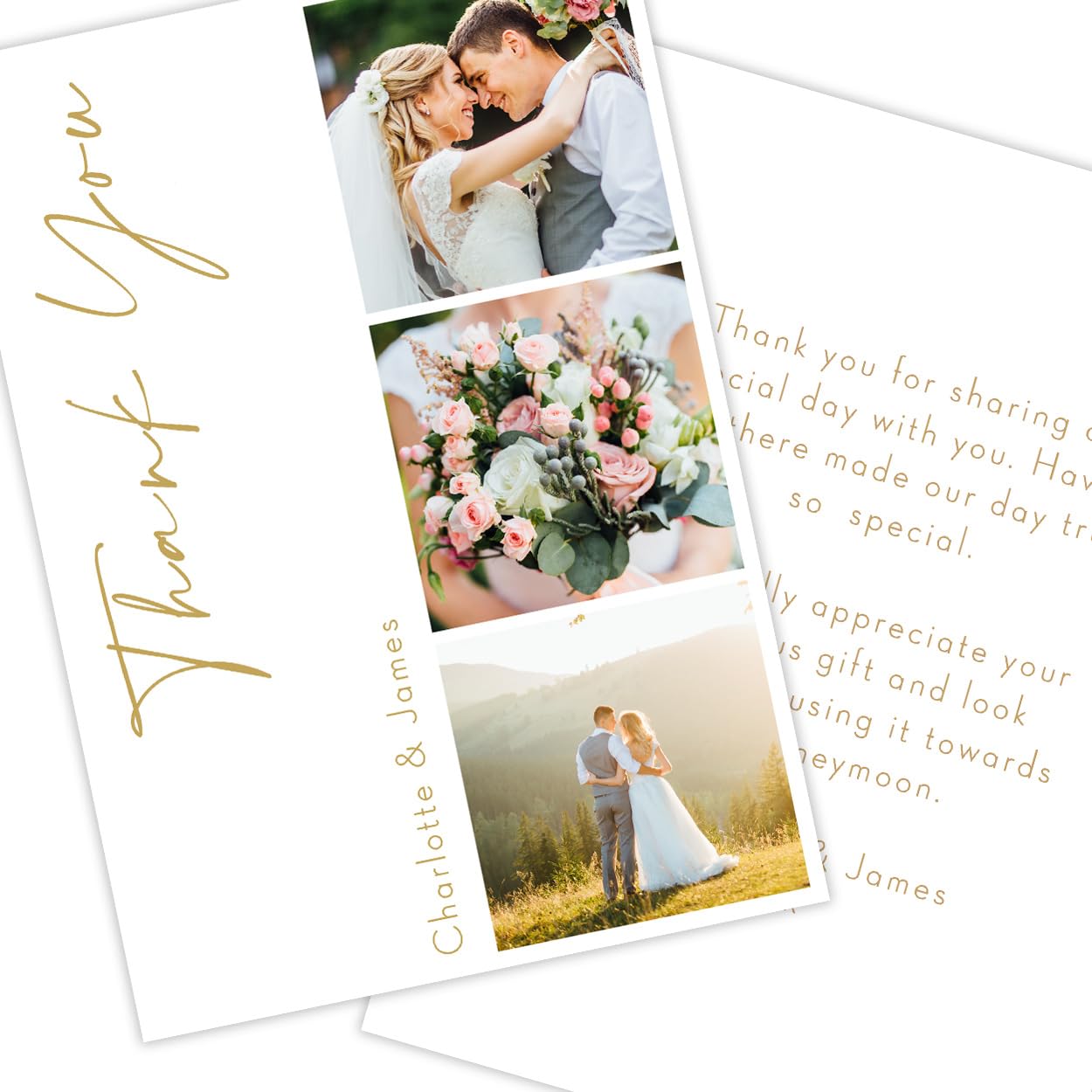 Paper Themes Personalised Photo Upload Wedding Thank You Cards (Simplicity 36PK) โ image 1