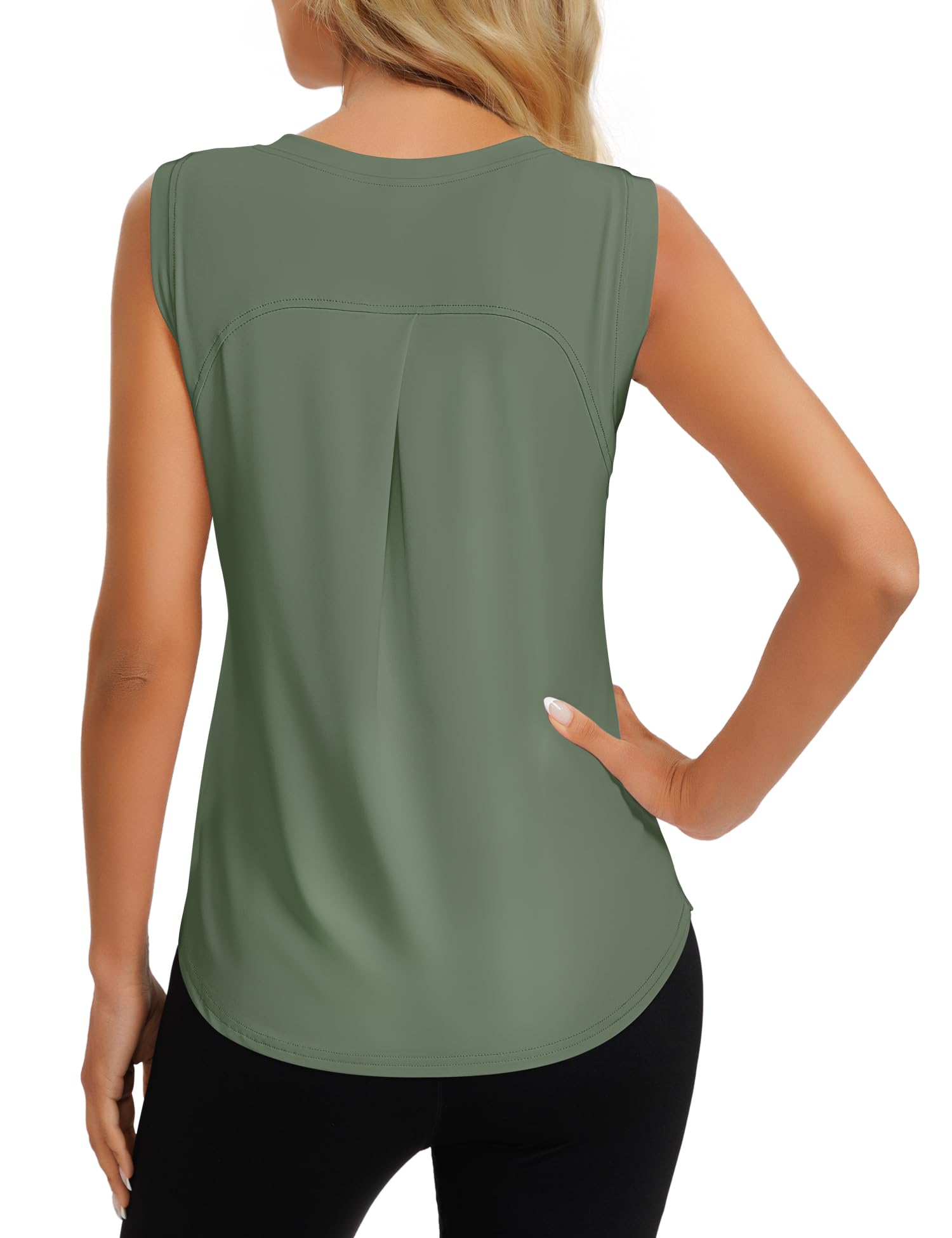 Dawnrole Damen Sport Top Ärmelloses Tennis Fitness Shirt Damen Leichte Yoga Sport Oberteile