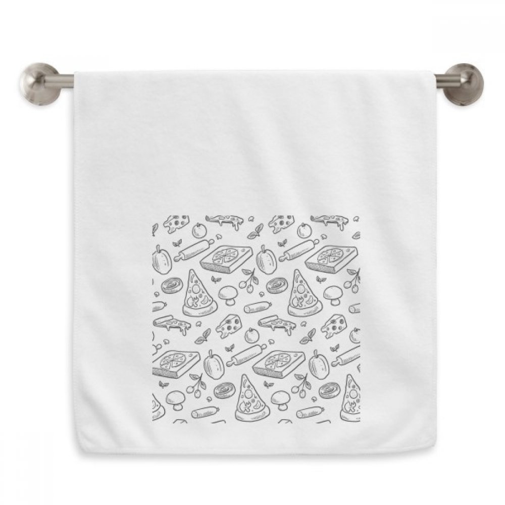 Serviette Pizza Fromage Champignon blanche pour peau sensible et séchage doux