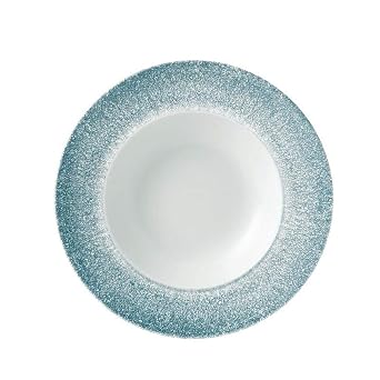 Churchill Super Vitrified DE887 Studio Prints Raku Wide Rim B, Topaz Blue Pack of 12