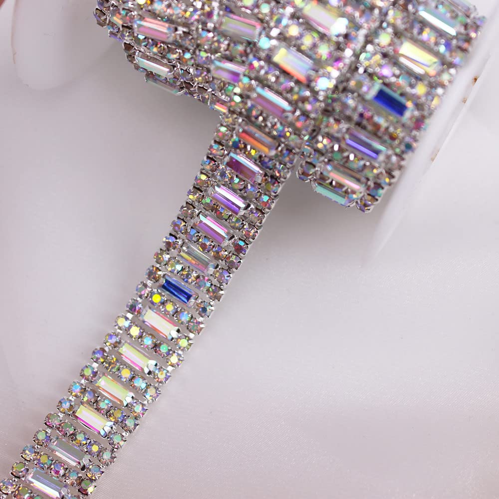 Crystal Chain Ribbon Crystal Ribbon Silver Sparkly