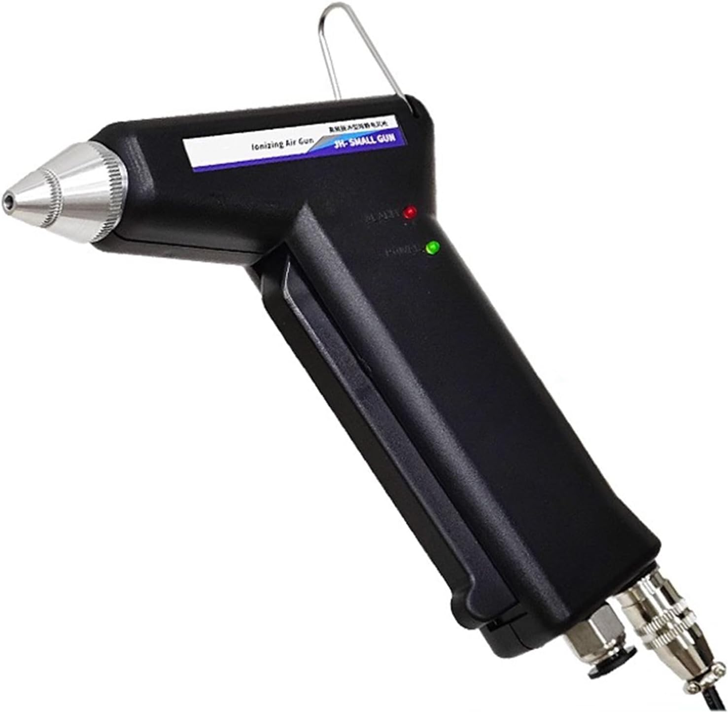 Handheld Ionizing Air Gun, Static Eliminator Ion Balance, with Removable Nozzle, Work Indicator Light, for Industrial Dust Removal, Used with Air Compressor