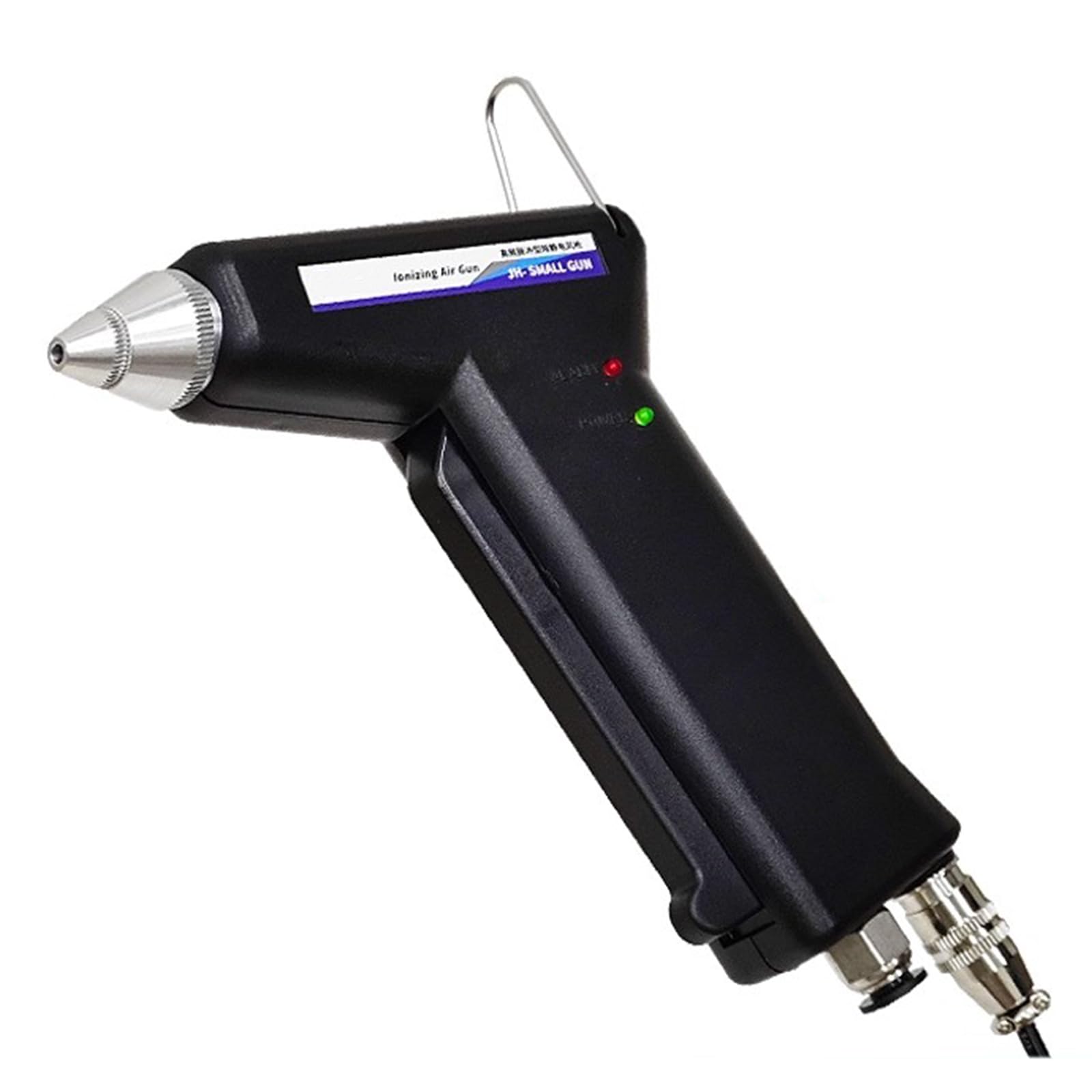 XNZJHPP Ionizing Anti-Static Air Gun with Removable Nozzle & Work Indicator Light for Industrial Dust Removal - Compatible with Air Compressor, Ideals for Electronics & Cleanroom Use (A)