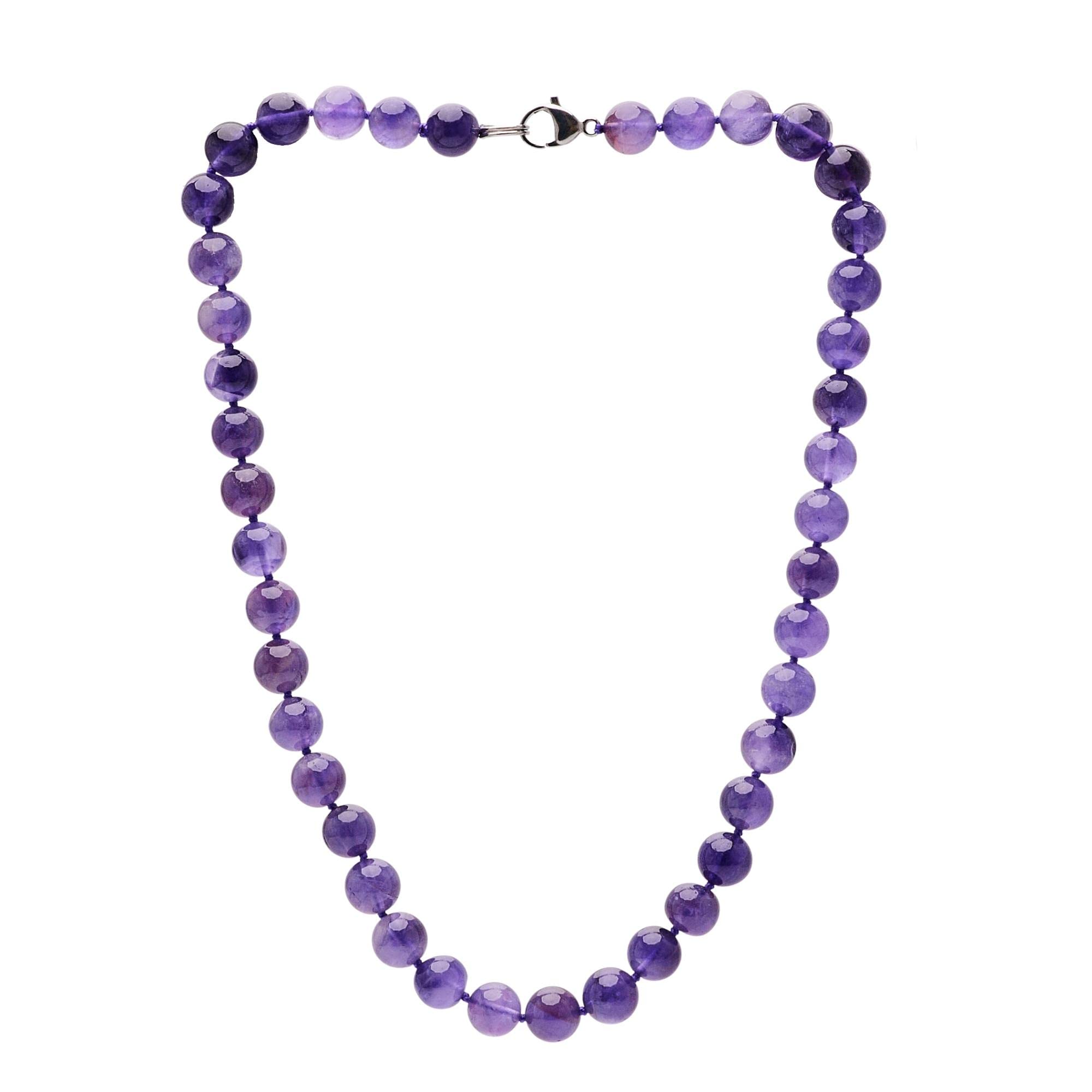 Treasure Bay Favolosa collana per ragazze, gemma di ametista naturale, 12 mm, (viola)