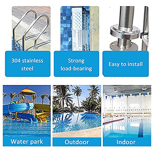 Escalera para piscina de 2 peldaños acero inoxidable 304 miniatura 5